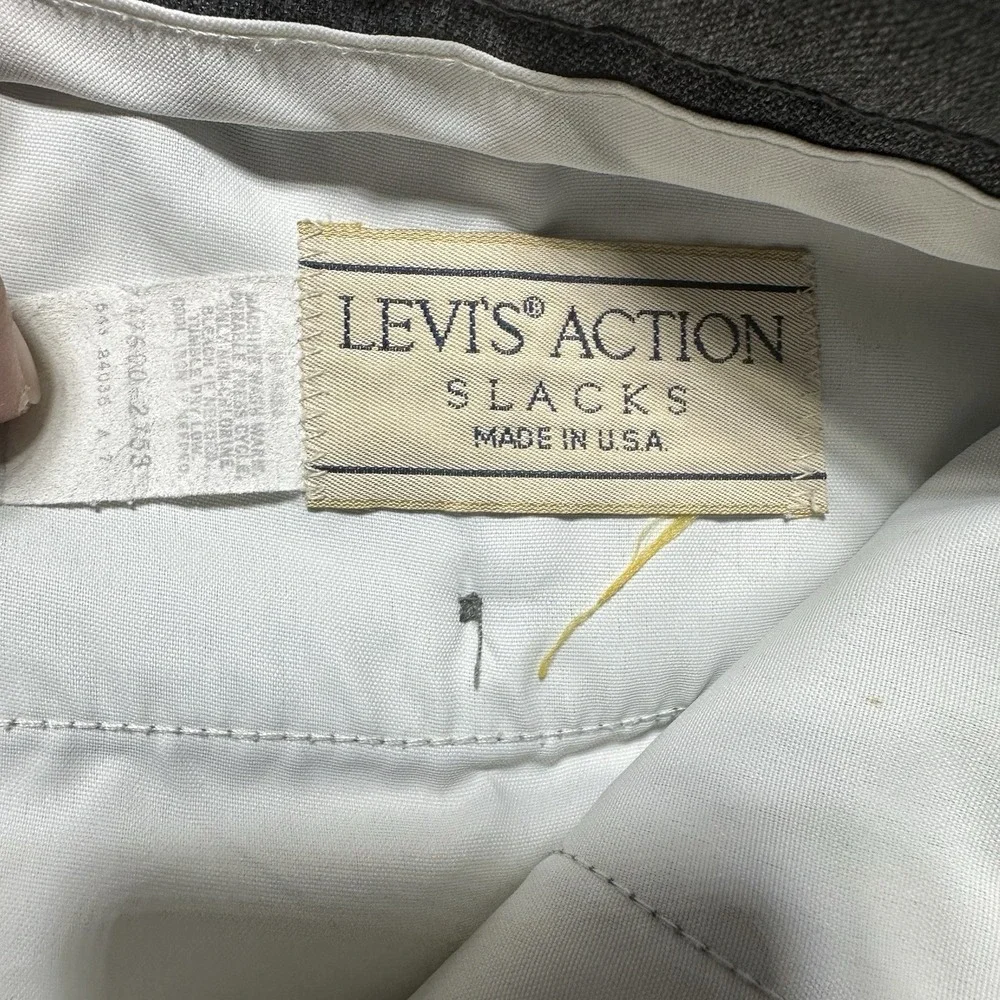 Vintage Levi's Pants Mens 36x30 Gray Action Slacks Made‎ in USA 80s Rockabilly